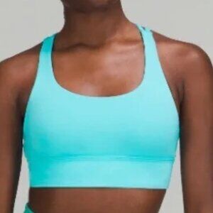 NWT LULULEMON Energy Bra Medium Support  PINK BLOSSOM ELECTRIC TURQUOISE Size 10